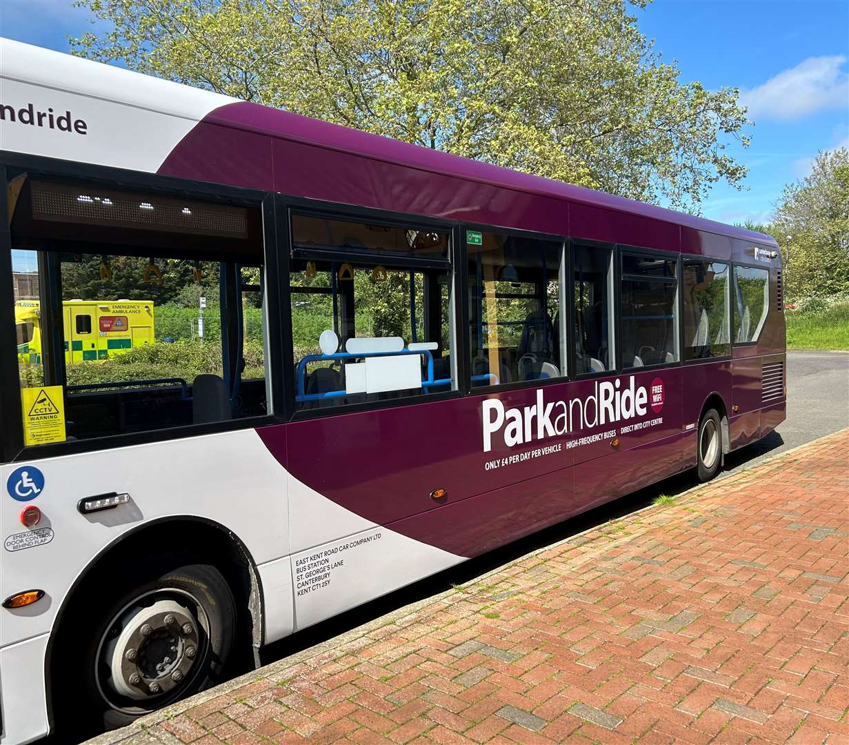 One of the single-decker park and ride services at Sturry on Thursday morning ready to head into Canterbury city centre