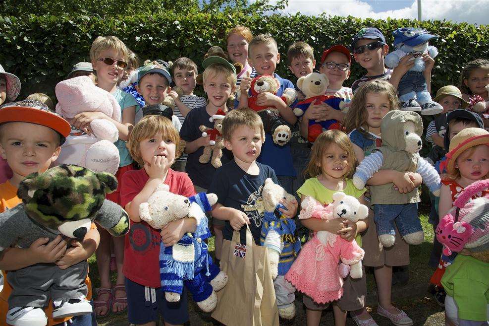 The best-dressed teddy competitors. Teddy Express Open Day at the Bredgar and Wormshill Light Railway