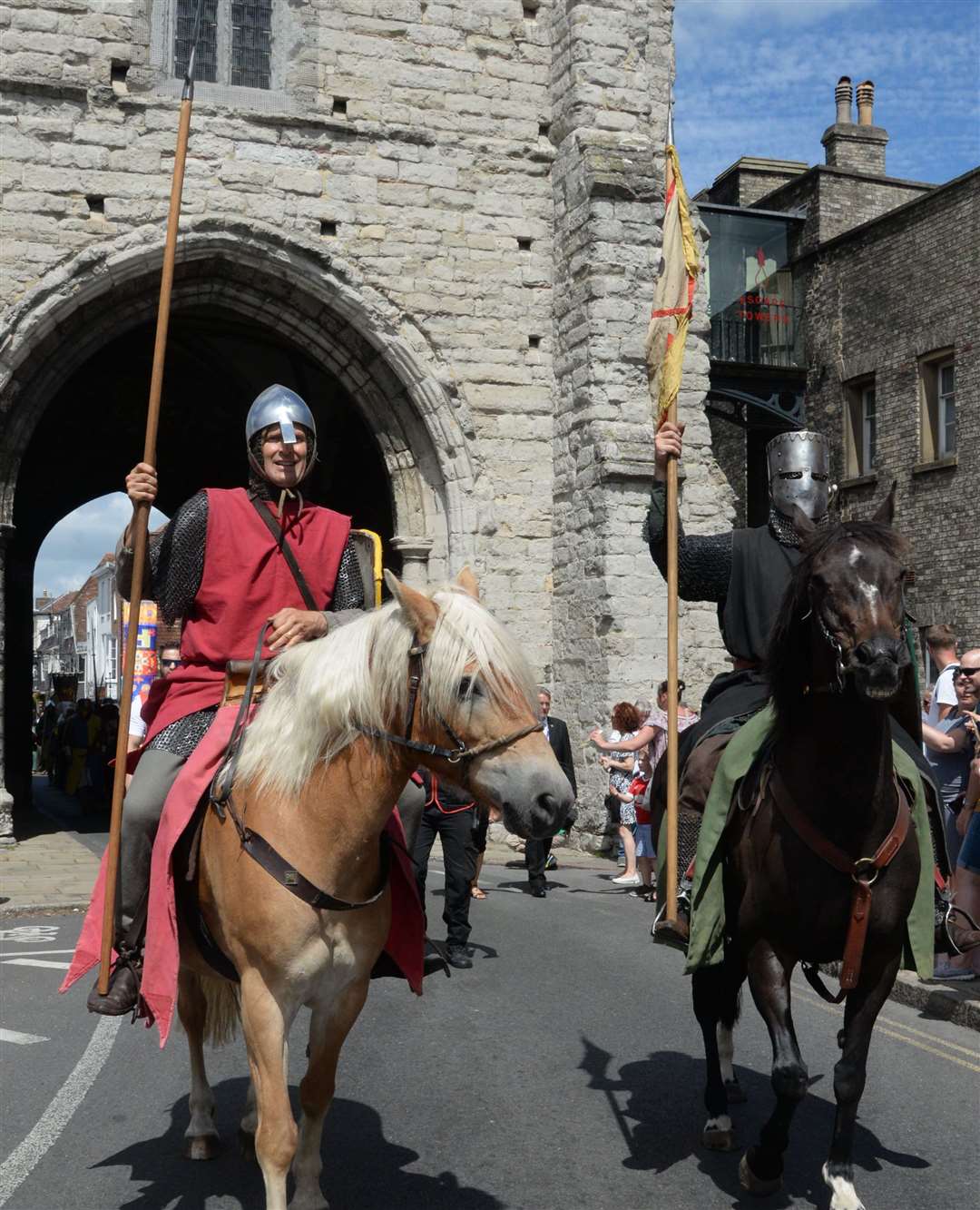 Two knights on horses lead the medieval pageant in Canterbury last year Picture: Chris Davey