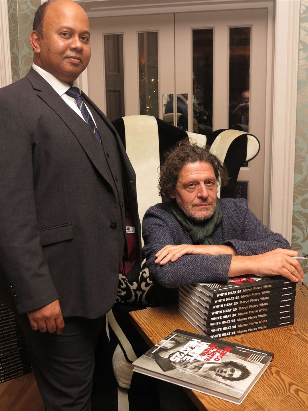 Marco Pierre White with hotel managing director K. Rajaseelan Picture: Best Western Plus Dover Marina Hotel and Spa