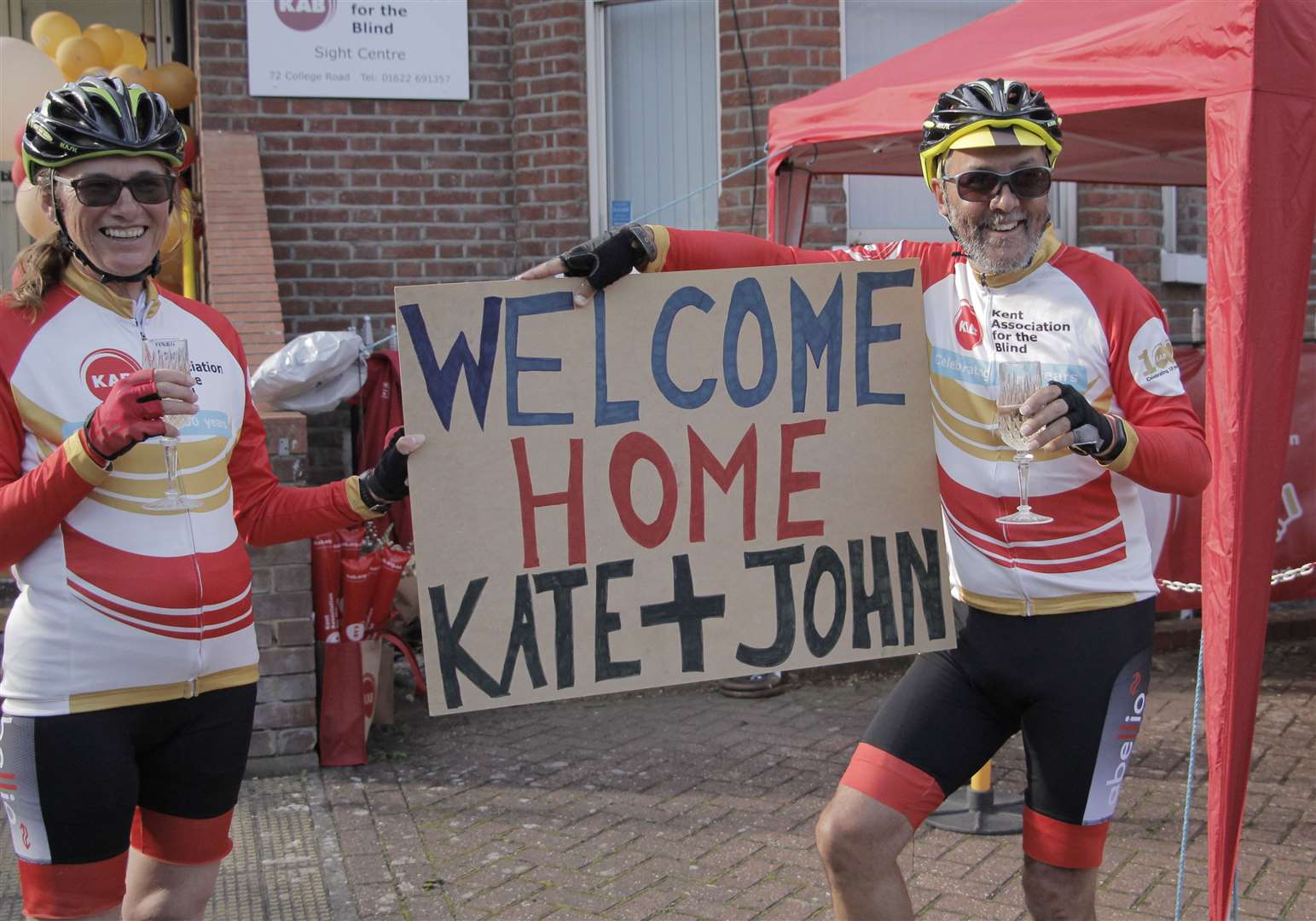 Kate and John were given a warm welcome when they arrived at the Kent Association for the Blind headquarters in Maidstone. Picture: Kent Association for the Blind