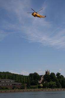 RAF Sea King above the River Medway