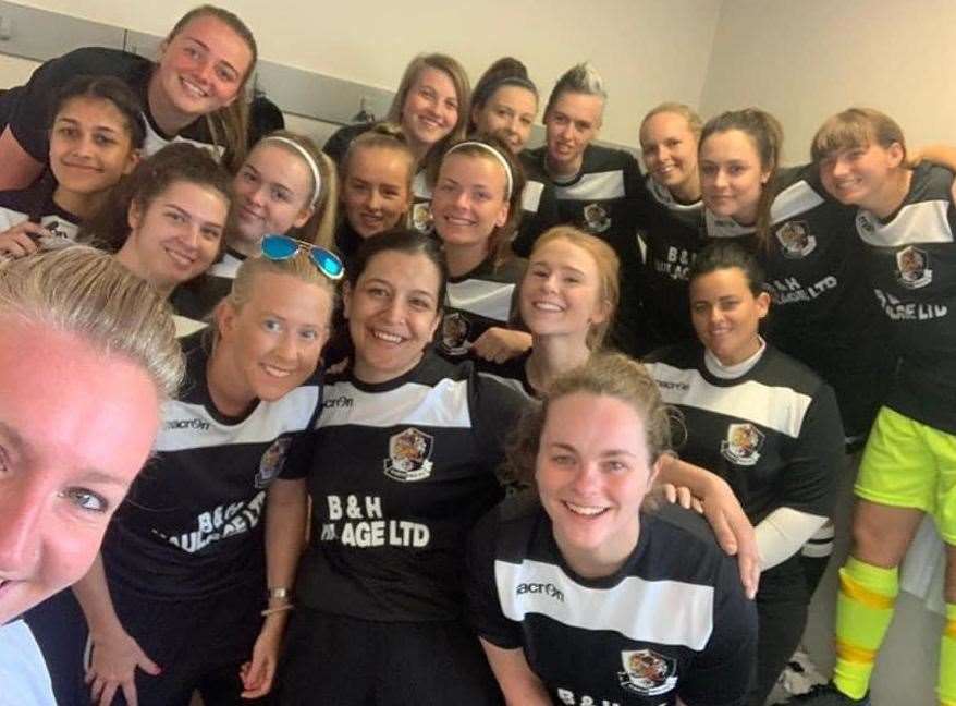 Leyla Latif pictured centre front with her Dartford FC team mates