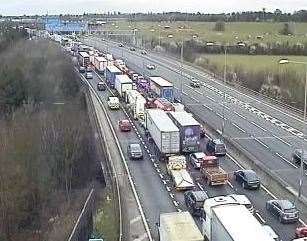 There are delays at the Dartford Crossing after a crash. Picture: KCC Highways