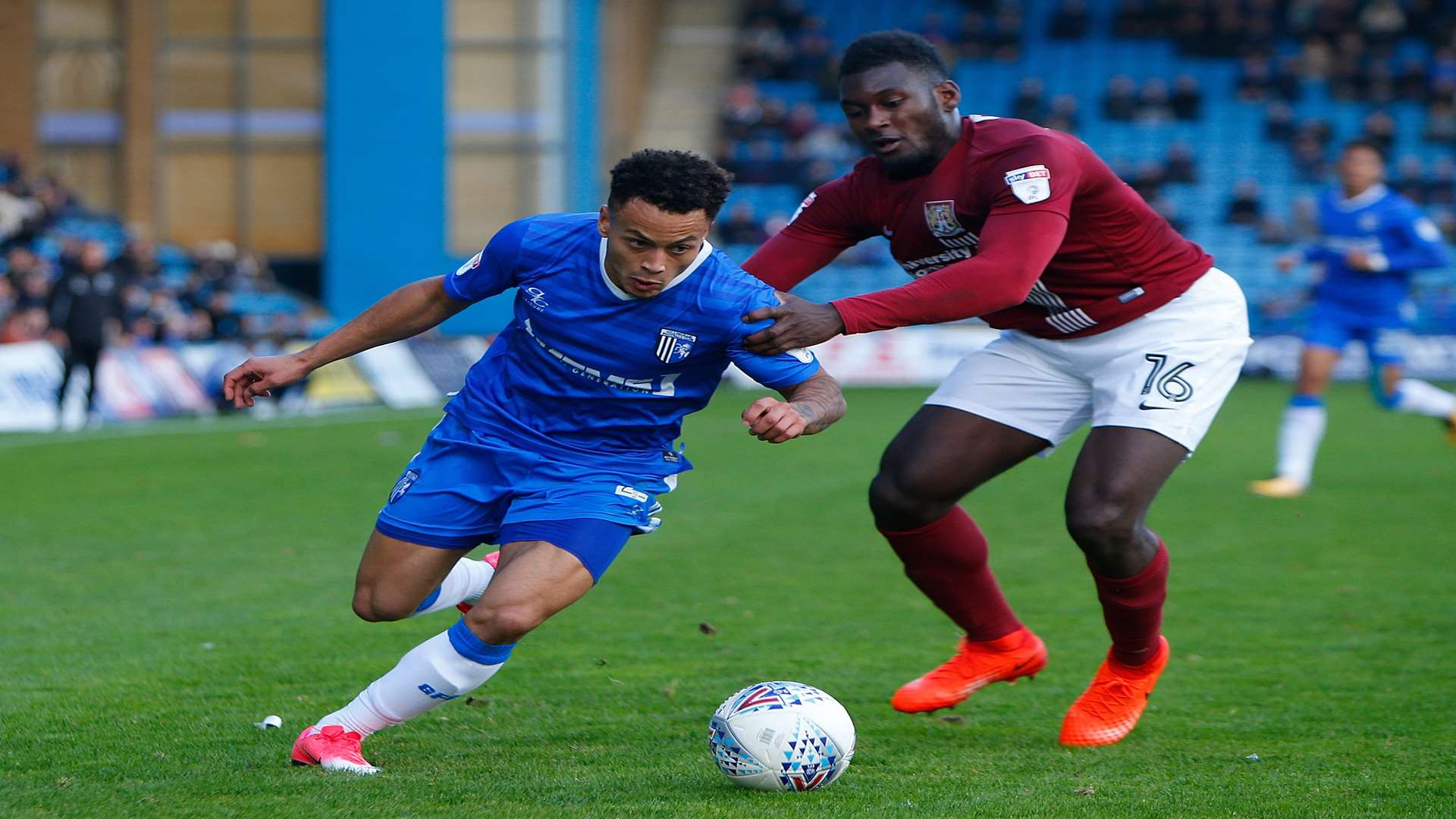 Elliott List on the attack for Gills against Northampton Picture: Andy Jones