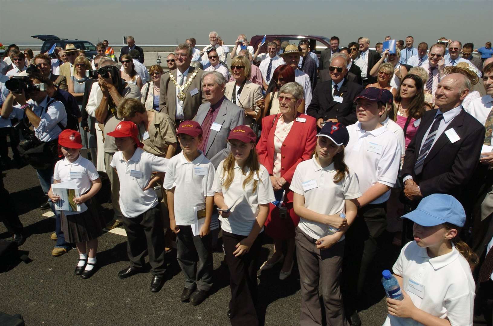A large crowd of guests at the official opening of Sheppey Crossing on July 3, 2006