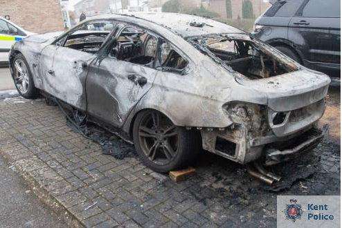 A car in Swanley caught alight after Lukosevicius tried to steal its steering wheel (2573008)