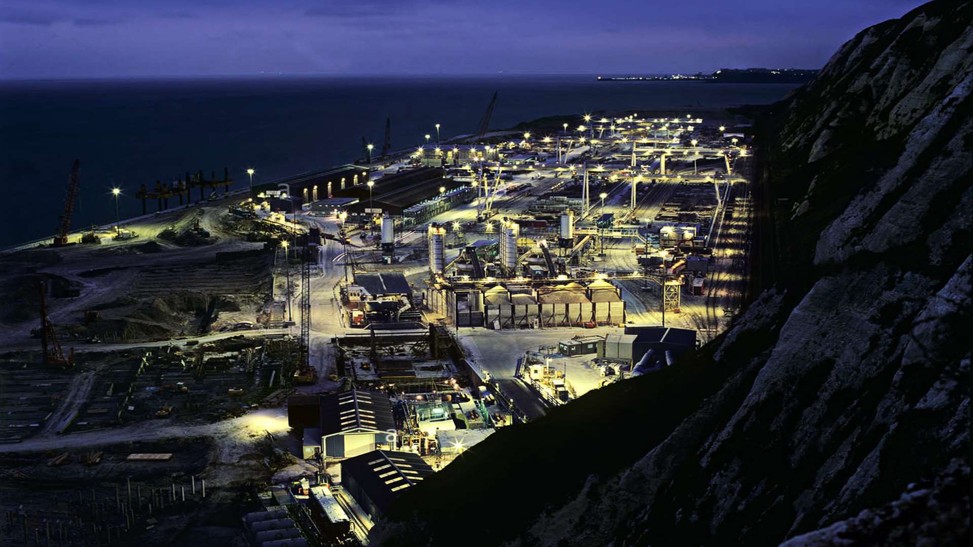 An image of Samphire Hoe as it would have looked during the Channel Tunnel construction