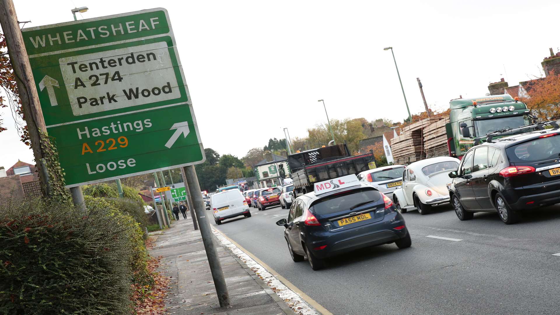Traffic chaos at Wheatsheaf junction, Sutton Road and Plains Avenue junction, Sutton Road, Maidstone