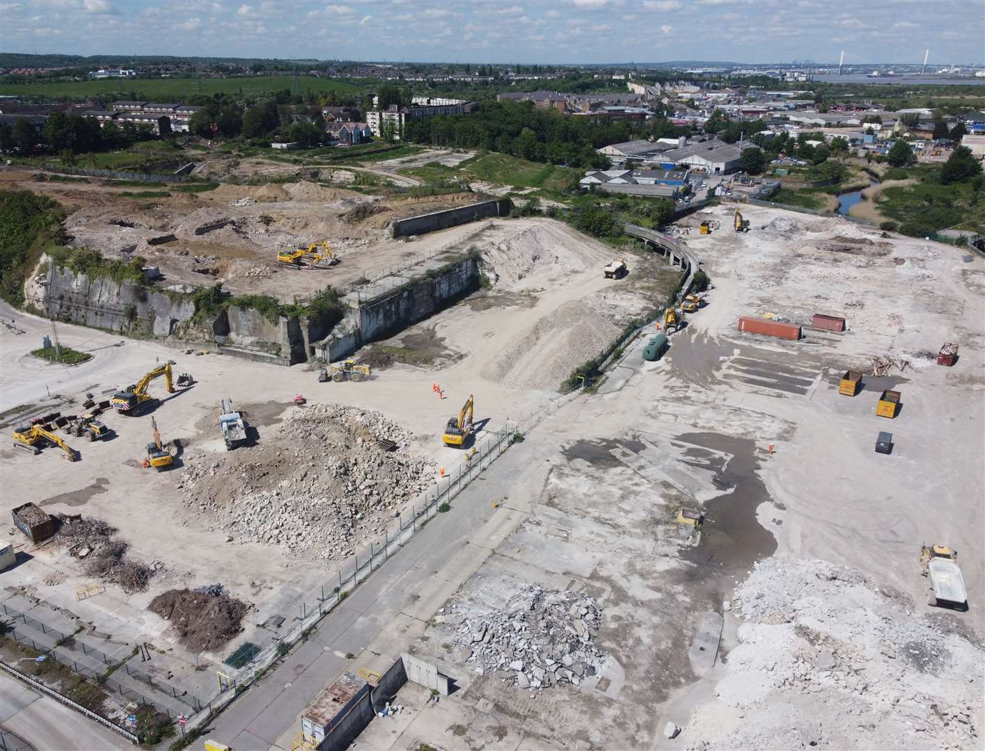 Work has started at the former cement works in Northfleet