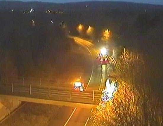 The M25 was closed following a crash. Picture: National Highways