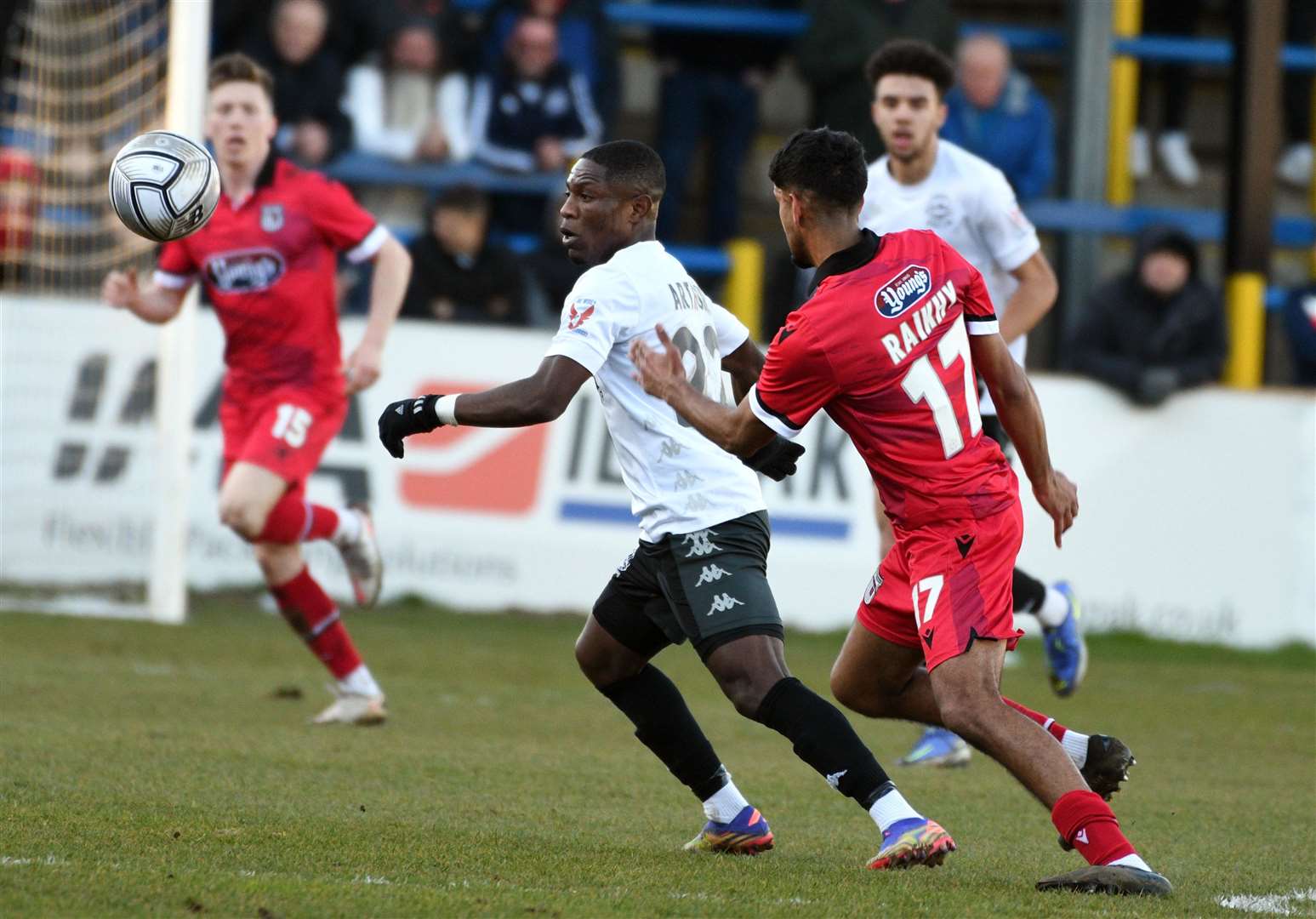 Koby Arthur in action for Dover against Grimsby. Picture: Barry Goodwin (55133391)