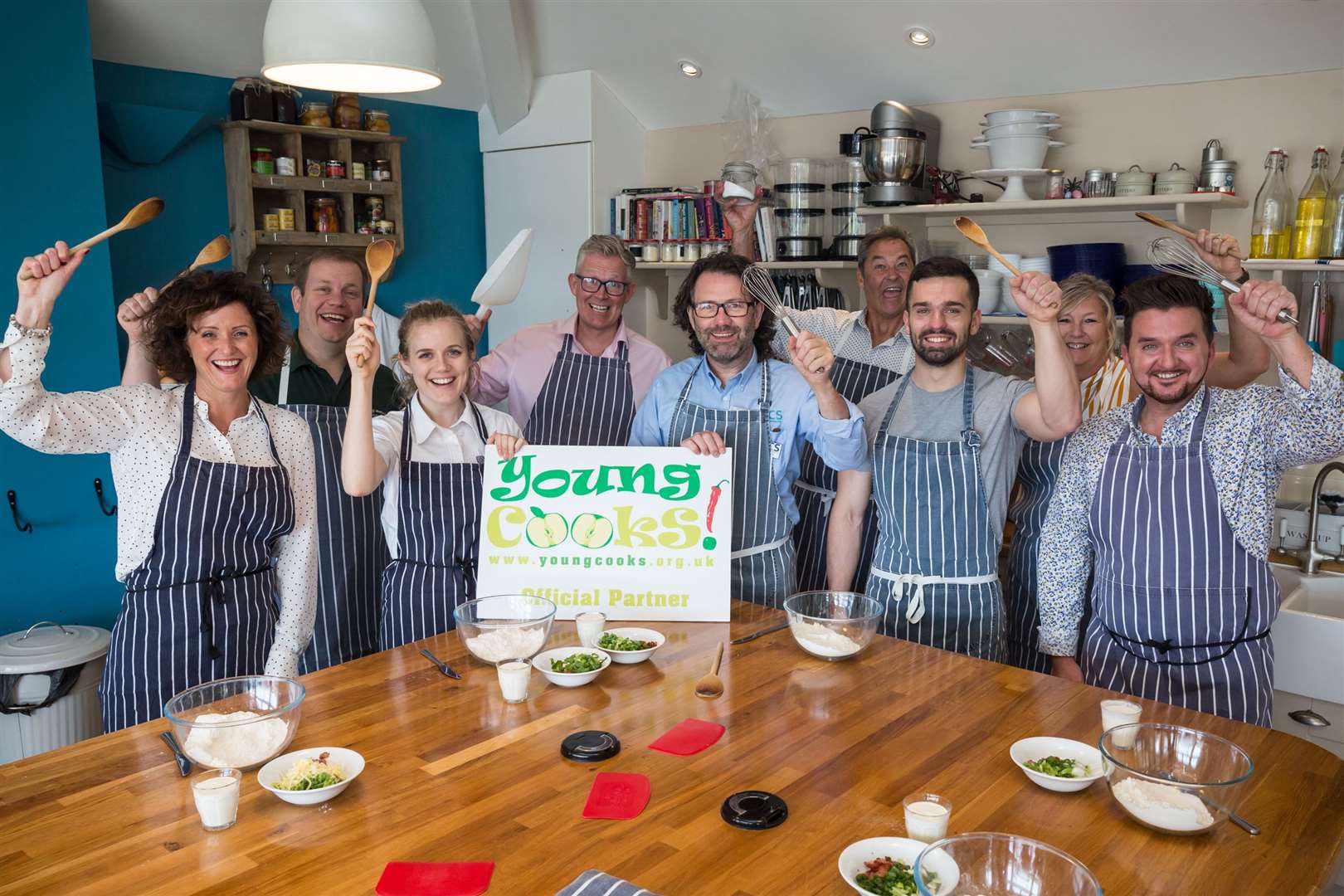 Judges gather for the summer launch of Young Cooks 2019 at Chequers Kitchen Cookery School, Deal.