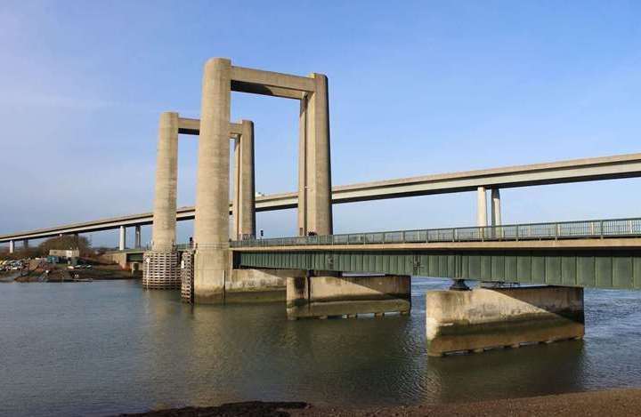 Kingsferry Bridge which connects Sheppey and Sittingbourne via the A249