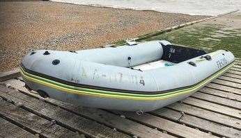A boat used by people to cross the Channel found on a slipway in Kingsdown