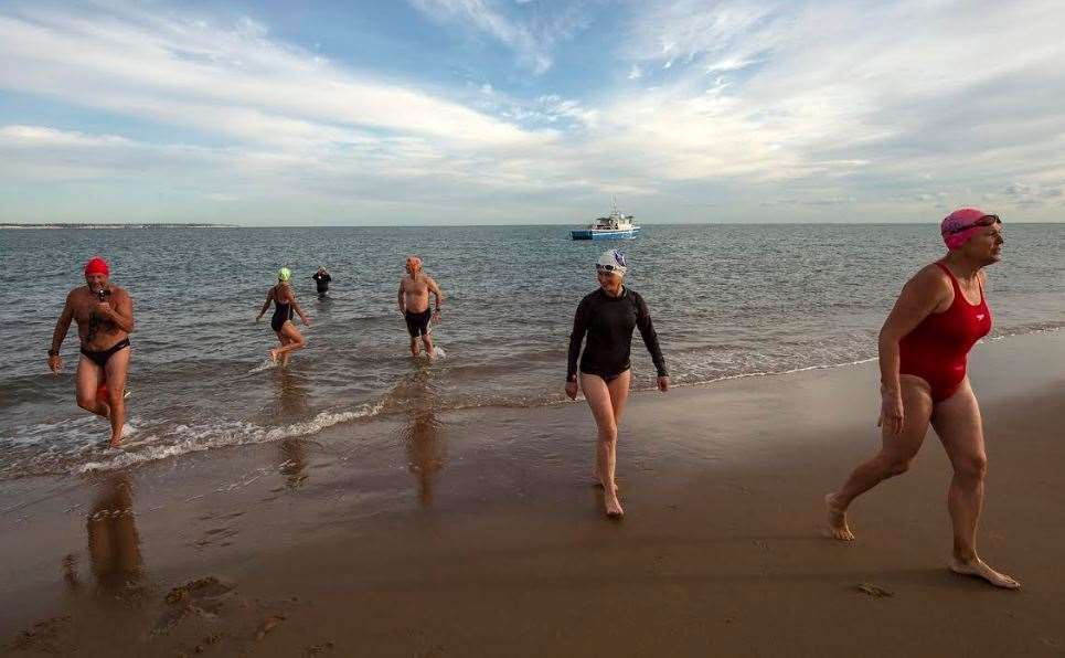 The group arrive at the Goodwin Sands. Picture courtesy of Danny Burrows.