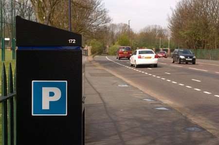 Parking meters near Black Lion leisure centre, Gillingham