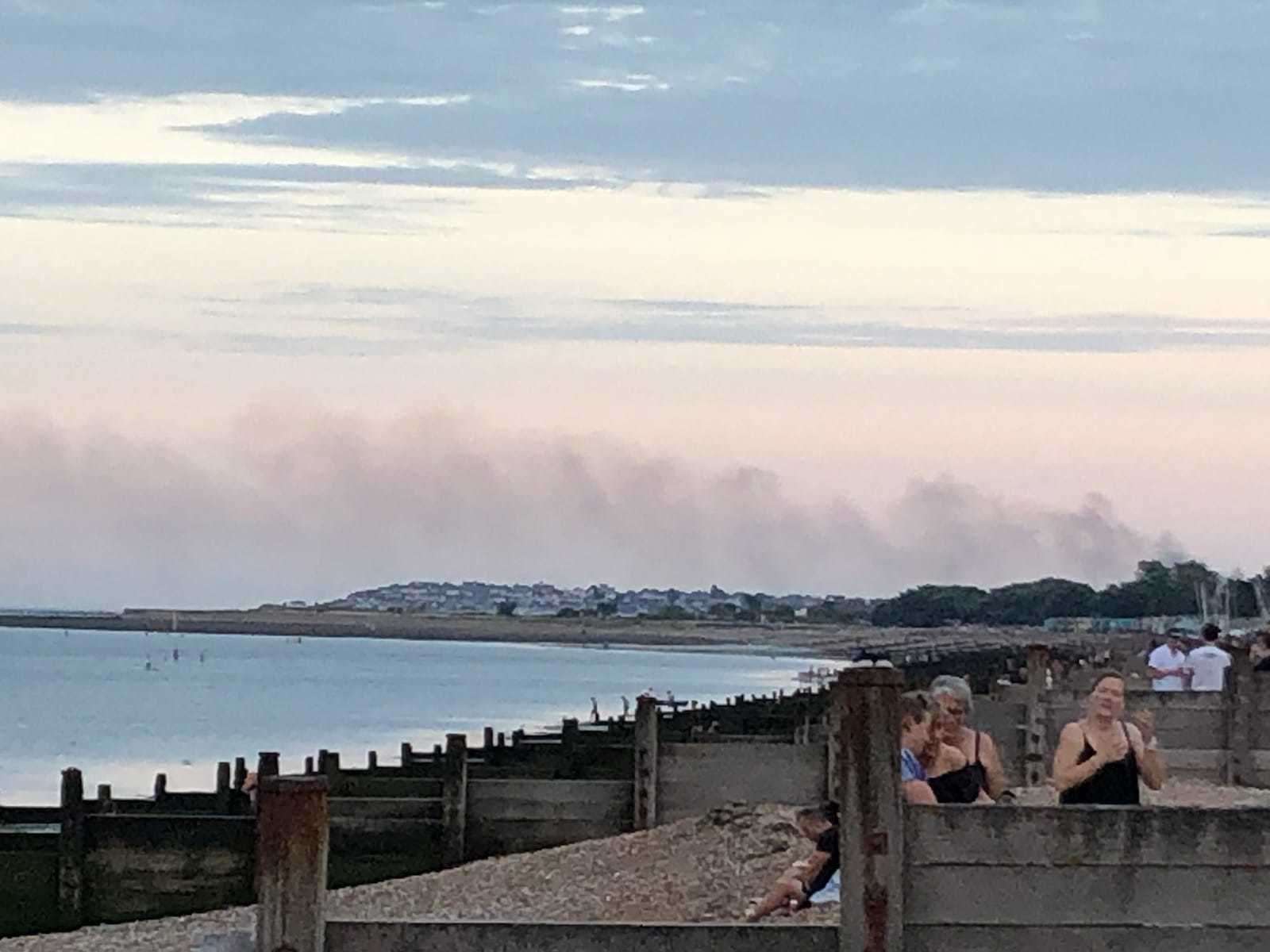 Clouds of smoke could be seen from Tankerton