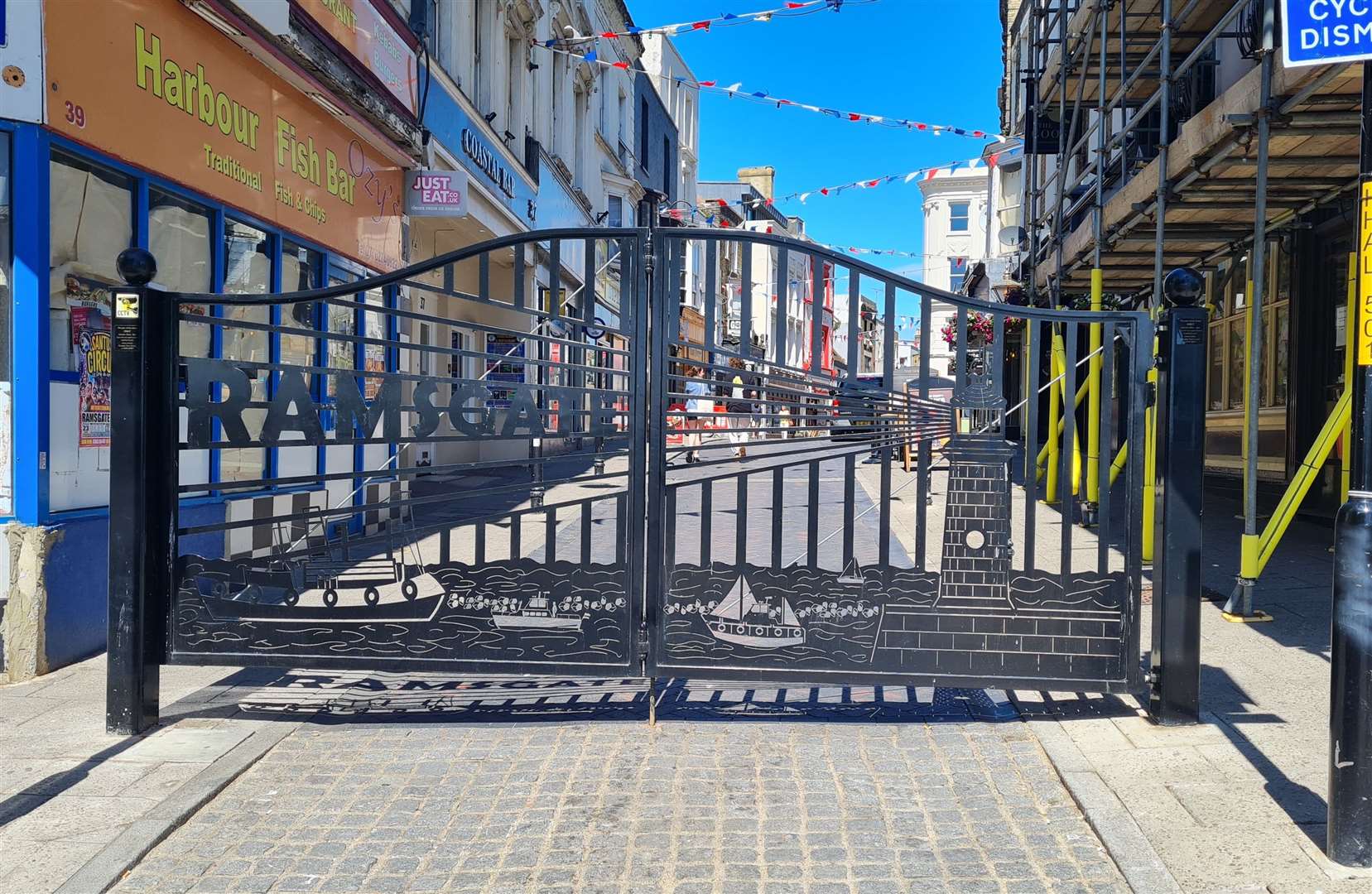 The gates in Harbour Street which are causing concern for Ramsgate Society chairman John Walker