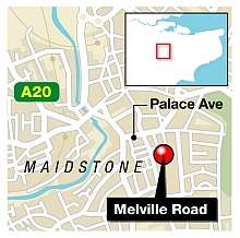 The incident took place in Melville Road, Maidstone. Graphic: Ashley Austen