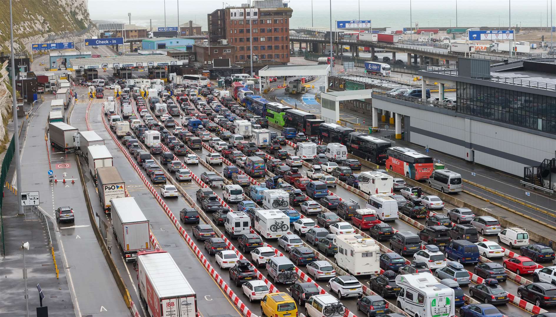 Traffic can also build up at the Port of Dover itself. Picture: UKNIP