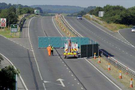 Scene of a fatal incident on the A249 at Bobbing, Sittingbourne.