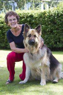 Alfie with owner Maureen Parks