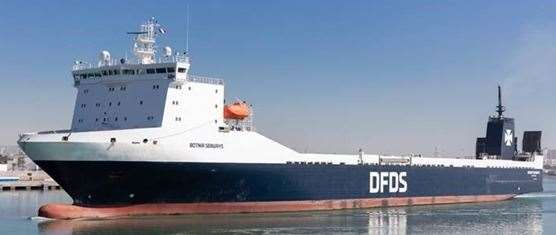 MV Botnia which is ferrying unaccompanied trailers from Sheerness to Calais. Picture: DFDS
