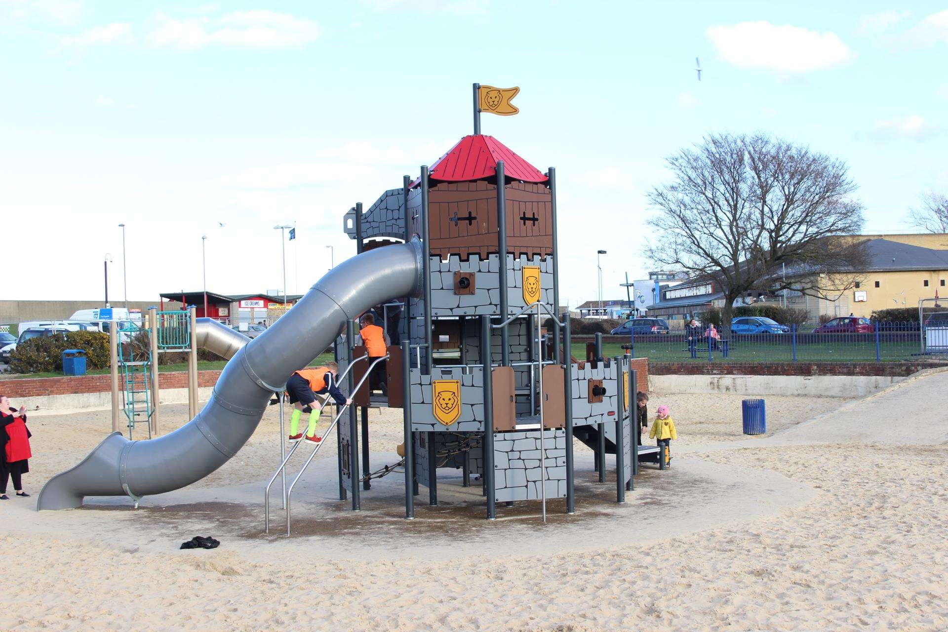 Before: the castle slide at Beachfields, Sheerness (7440588)