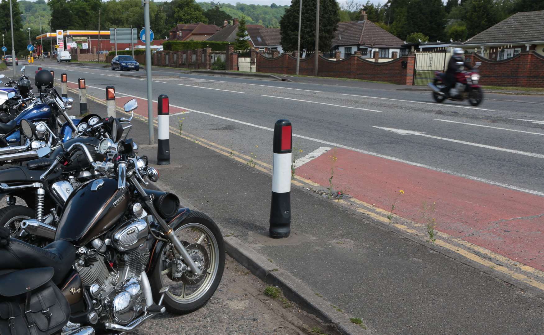 Bikers regularly meet on the London Road by Oakdene Cafe Library picture: Martin Apps