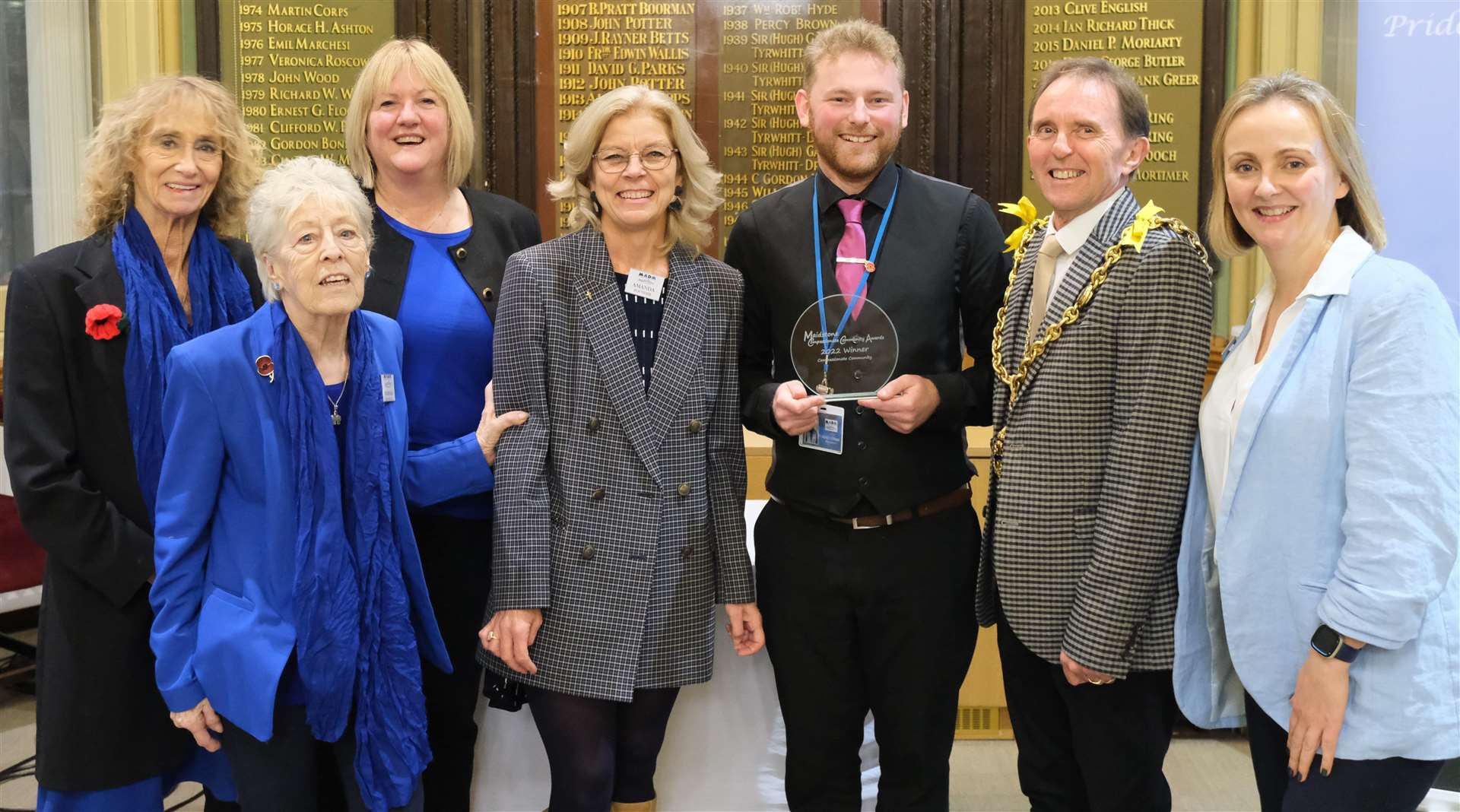 Community group winner, Making a Difference to Maidstone (MADM), with the Mayor and Rachel Street. Picture: MBC