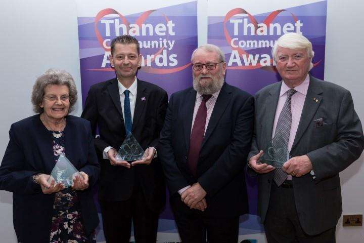 Stuart Smith of The KM Charity Team, second from right, with Volunteer Champions Christine Belsey, Will Anderson and Derrick Downs (6738131)