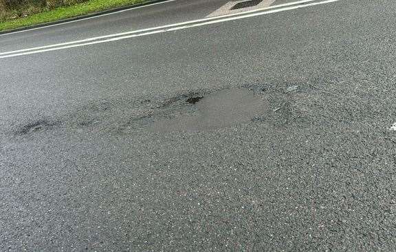Kent County Council repaired the pothole near Folkestone the same day as the accident. Picture: Darren Crooks