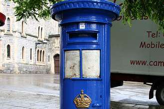 The only known surviving blue box in its original position - outside Windsor Castle