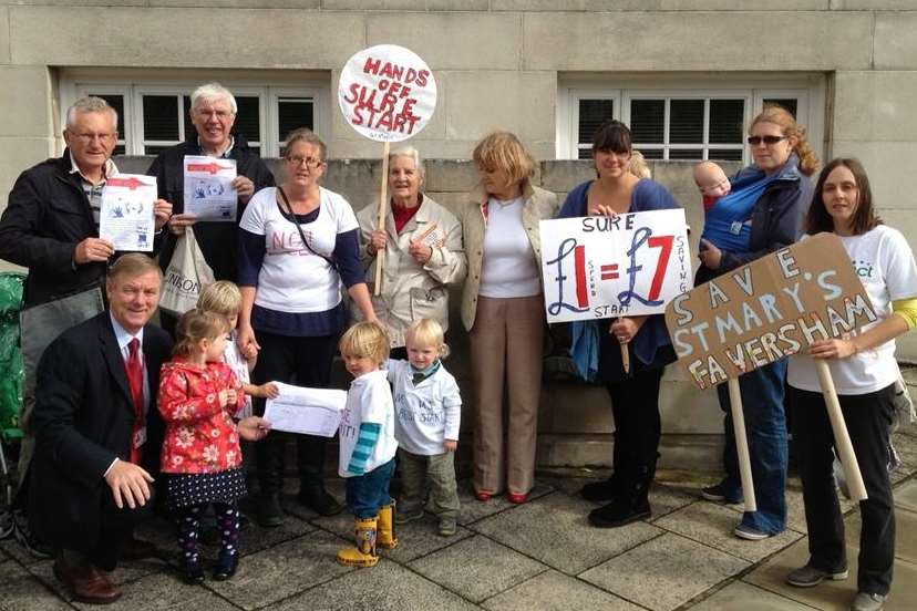 Faversham parents campaigned outside County Hall