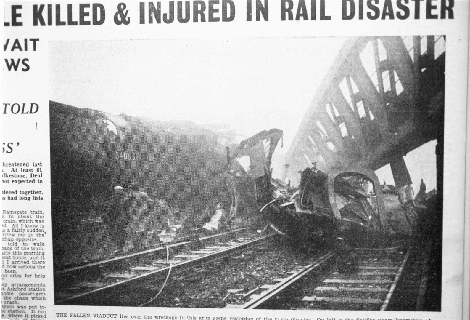 A triple rail disaster at Lewisham railway station involving two trains from Kent left 92 people dead in December 1957