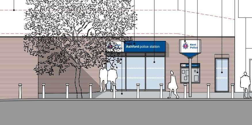 How the new frontage of Ashford police station will look