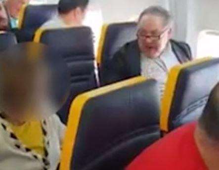 The man hurling abuse on the Ryanair flight. Picture: David Lawrence