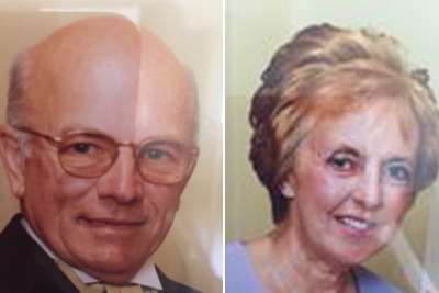 Peter Stuart, who was stabbed to death, and his missing wife Sylvia
