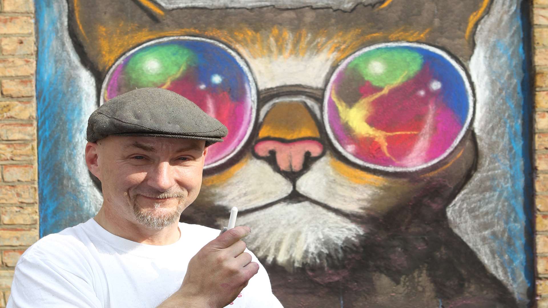 Dean Tweedy, local businessman, artist and organiser of Chalk It Up