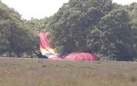 The scene after the balloon came down. Picture: BARRY DUFFIELD