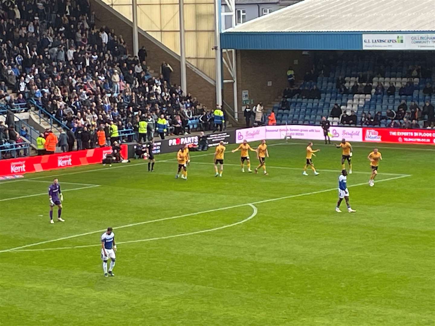 Trouble at Priestfield afer Omar Bogle scored his first penalty for Newport