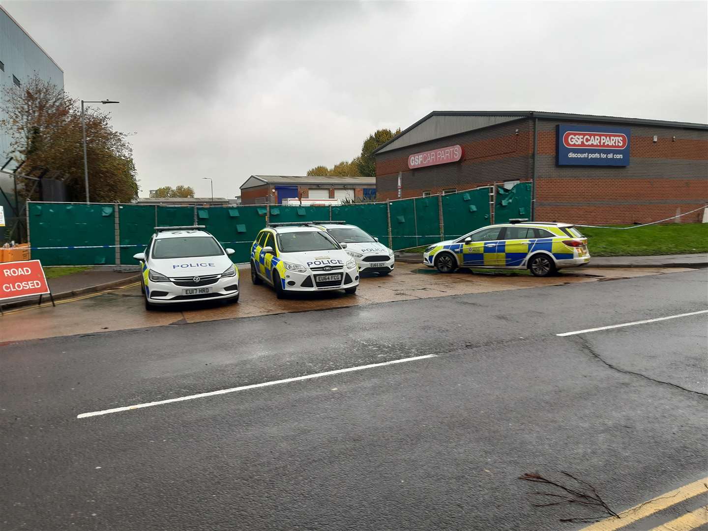 A police cordon remains in place at the industrial estate in Eastern Avenue this afternoon while investigations are carried out. (20075537)