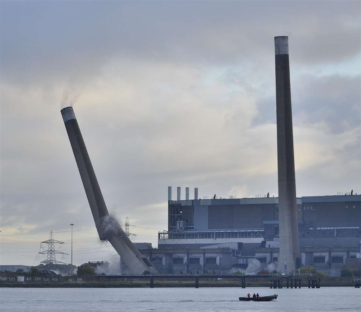 An explosion at Tilbury Power Station. Picture: Jason Arthur