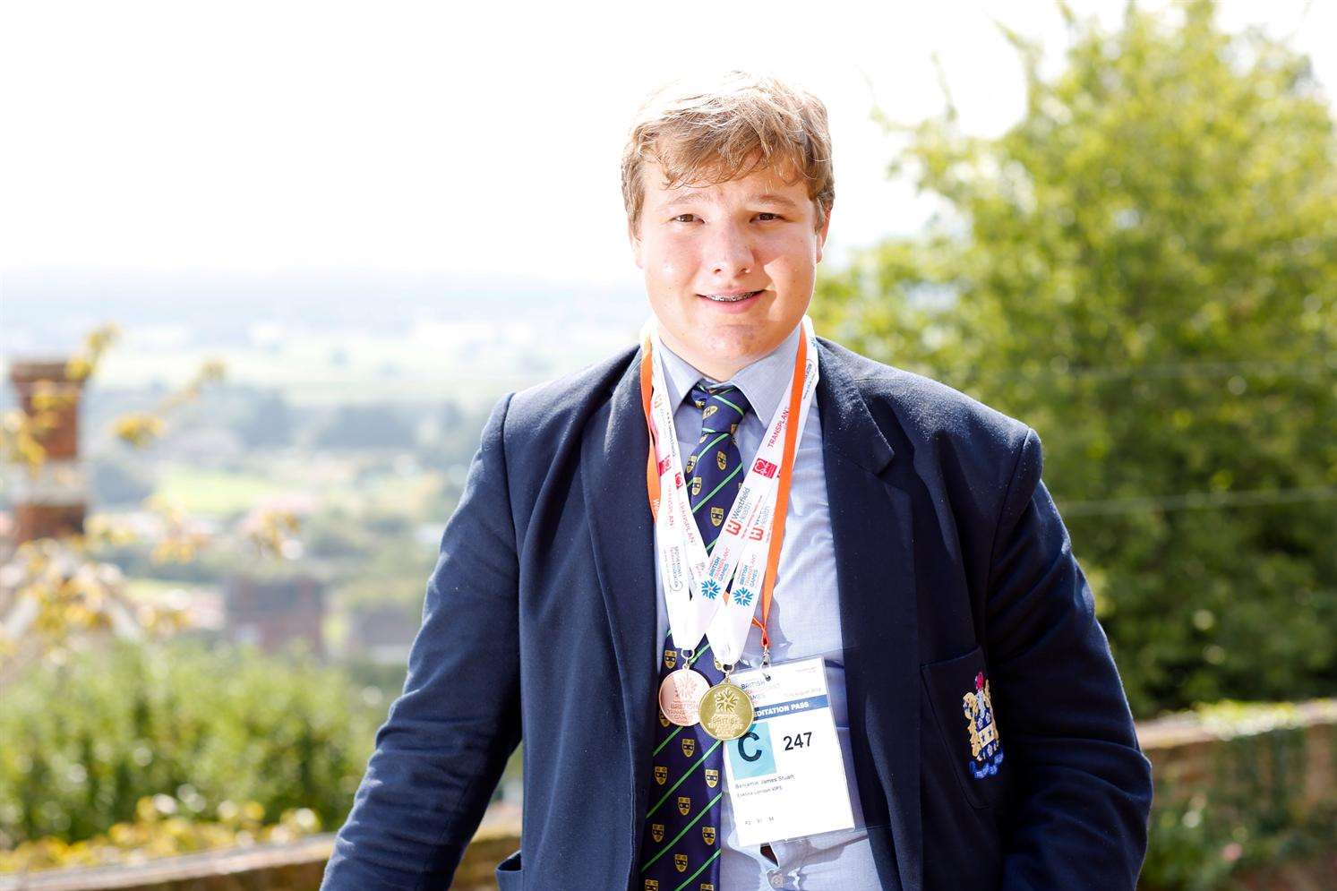 Ben Stuart ,15, who has won an gold and bronze medal at the recent British Transplant Games in archery and tennis