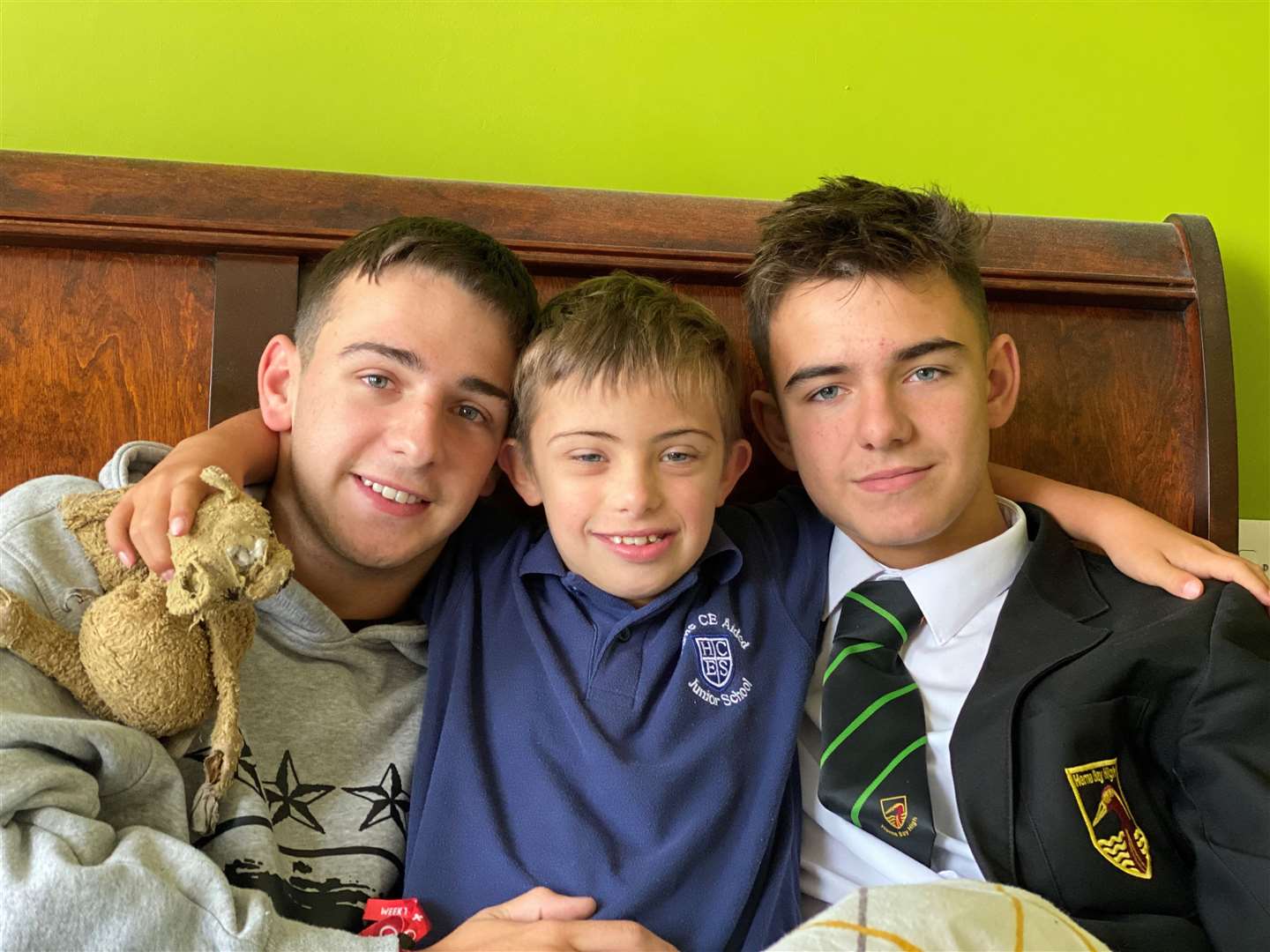 Zac Harvey shares a close bond with his brothers, Louie and Aaron. Picture: Children Today