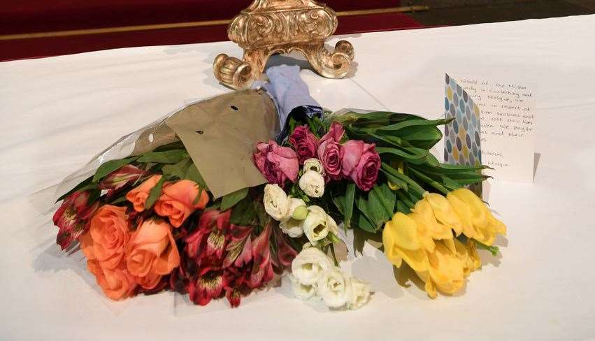 Flowers laid at Canterbury Cathedral by Mosque members (9343719)