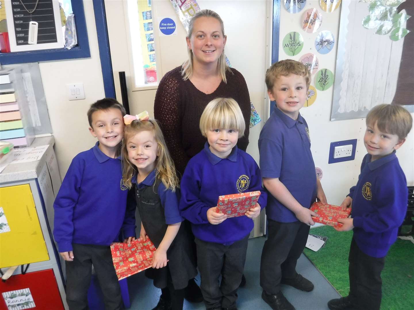 Pupils have been helping Year 1 teaching assistant Hayley Lamb to prepare small birthday gifts ahead of this Friday's party