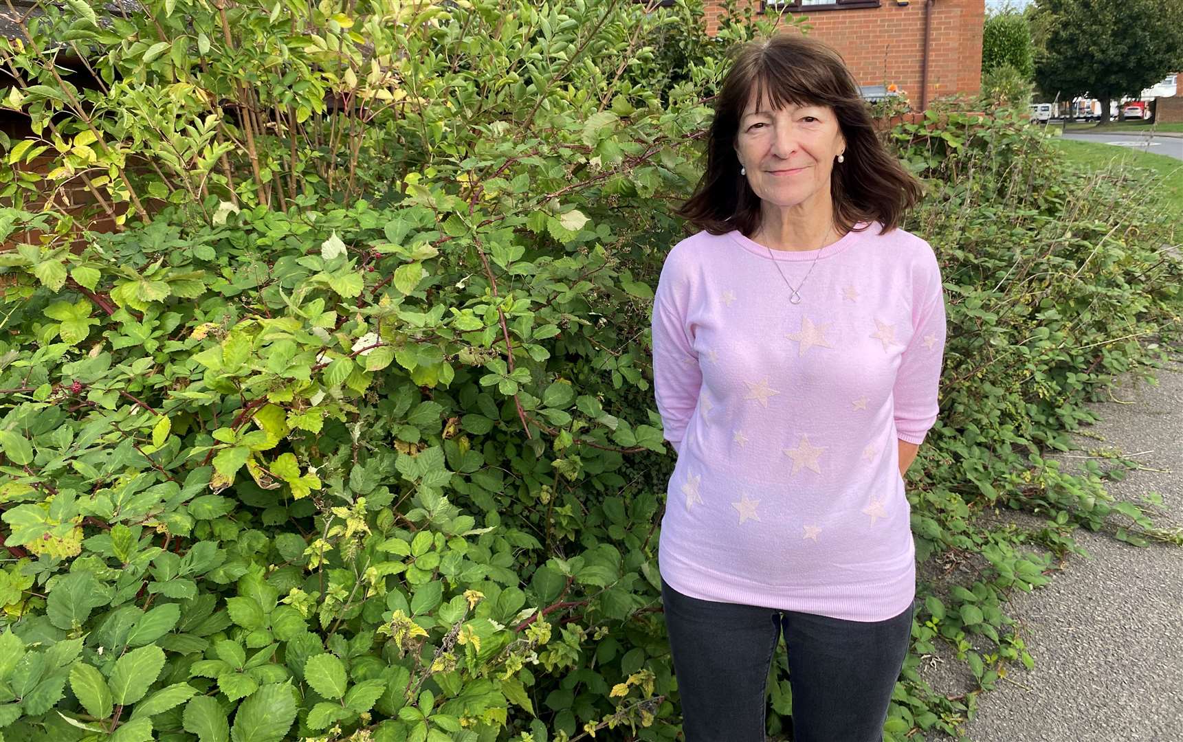 Julia Tompkins, from Larkfield, says KCC is failing to maintain a bramble bush growing out of control