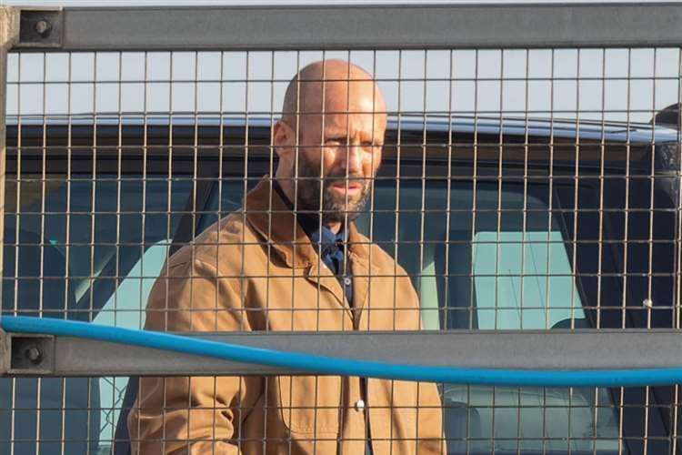 Jason Statham, filming The Beekeeper on the Kingsferry Bridge. Picture: Click News and Media